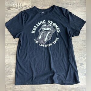 Rolling Stones Black Tee with White Logo